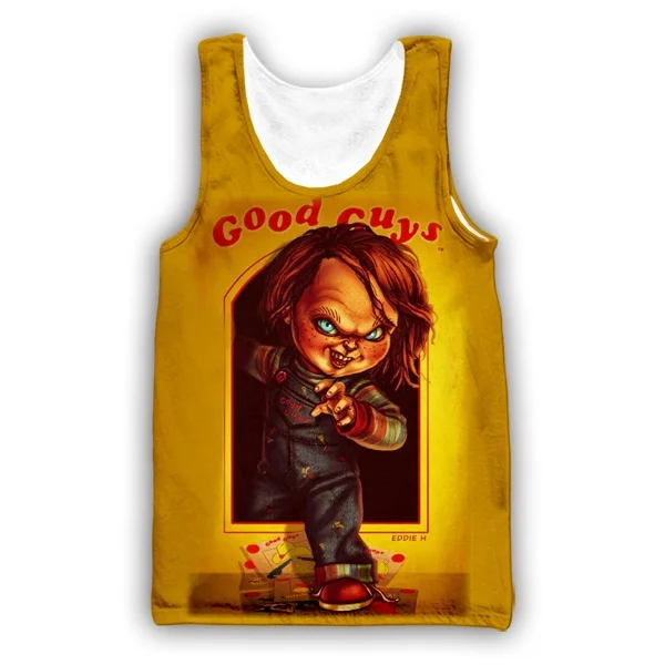 New 3D Printing Bride of Chucky Fashion Men Women Tracksuits Crewneck Hip Hop Vest Size S-5XL Mesh Top
New 3D Printing Bride of Chucky Fashion Men Women Tracksuits Crewneck Hip Hop Vest Size S-5XL Mesh Top