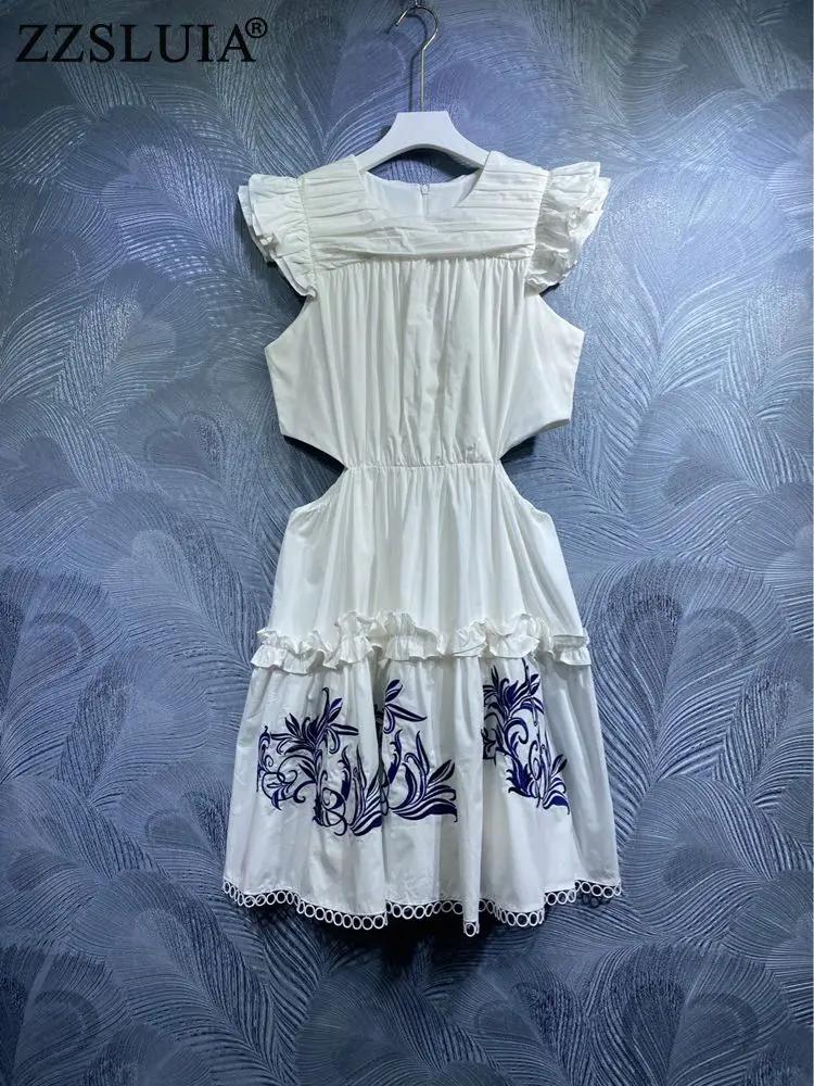 ZZSLUIA Summer Dresses For Women Embroidery Patchwork Ruffles Designer Slim Dress Fashion Butterfly Sleeve Dress Female Clothing
ZZSLUIA Summer Dresses For Women Embroidery Patchwork Ruffles Designer Slim Dress Fashion Butterfly Sleeve Dress Female Clothing