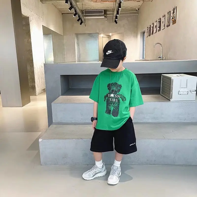 Middle School Children Summer Cotton Tide Boy Cute Baby Clothes Print Leisure Short Tshirt Top Infant Outfit 7-14age
Middle School Children Summer Cotton Tide Boy Cute Baby Clothes Print Leisure Short Tshirt Top Infant Outfit 7-14age