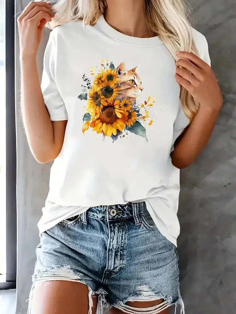 Short Sleeve Printed T Shirt Clothing Female Fashion Cat Pet Animal Love Trend Women Top Casual Tee Clothes Graphic T-shirts
Short Sleeve Printed T Shirt Clothing Female Fashion Cat Pet Animal Love Trend Women Top Casual Tee Clothes Graphic T-shirts