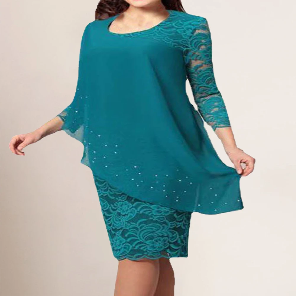 Dress Women Dress Casual Elegant Evening Dress Lace Mesh Party Dress Plus Size Short Skirt Slim Fit Solid Color
Dress Women Dress Casual Elegant Evening Dress Lace Mesh Party Dress Plus Size Short Skirt Slim Fit Solid Color
