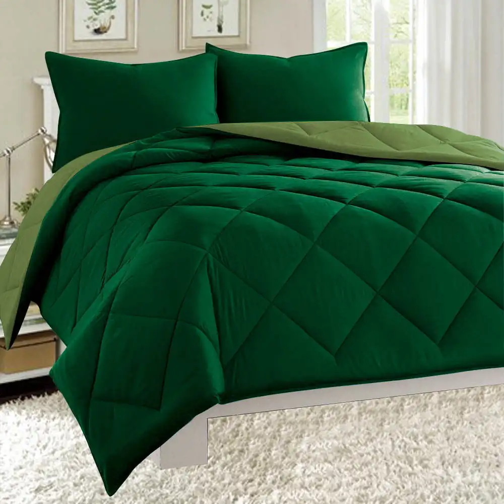 Dayton King Size 3-Piece Reversible Comforter Set Soft Brushed Microfiber Quilted Bed Cover Hunter & Sage Green
Dayton King Size 3-Piece Reversible Comforter Set Soft Brushed Microfiber Quilted Bed Cover Hunter & Sage Green