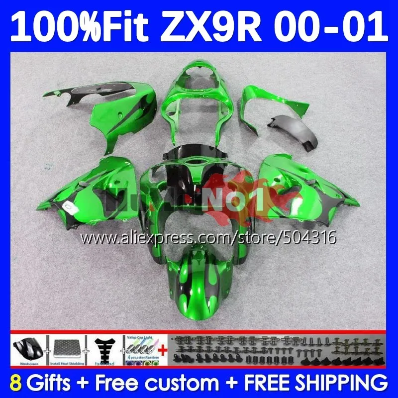 Injection Body For KAWASAKI NINJA ZX900 ZX 9R 900 CC 9 R 84MC.78 ZX9 R 900CC ZX-9R ZX9R 00 01 2000 2001 OEM Fairing Green Black
Injection Body For KAWASAKI NINJA ZX900 ZX 9R 900 CC 9 R 84MC.78 ZX9 R 900CC ZX-9R ZX9R 00 01 2000 2001 OEM Fairing Green Black