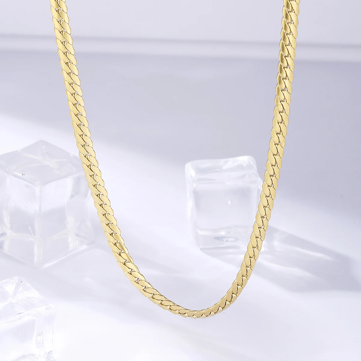

2022 эффектное ожерелье-чокер из змеиной цепи ожерелье из нержавеющей стали с металлической текстурой ожерелье ювелирные изделия бижутерия для Новый