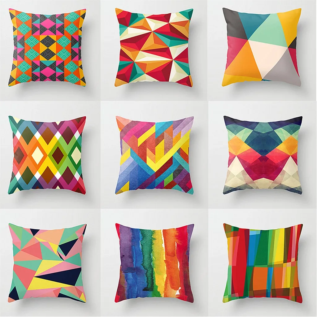 Rainbow Geometric Pillowcase Sofa Cushion Cover Home Bedding Pillowcase 
Rainbow Geometric Pillowcase Sofa Cushion Cover Home Bedding Pillowcase