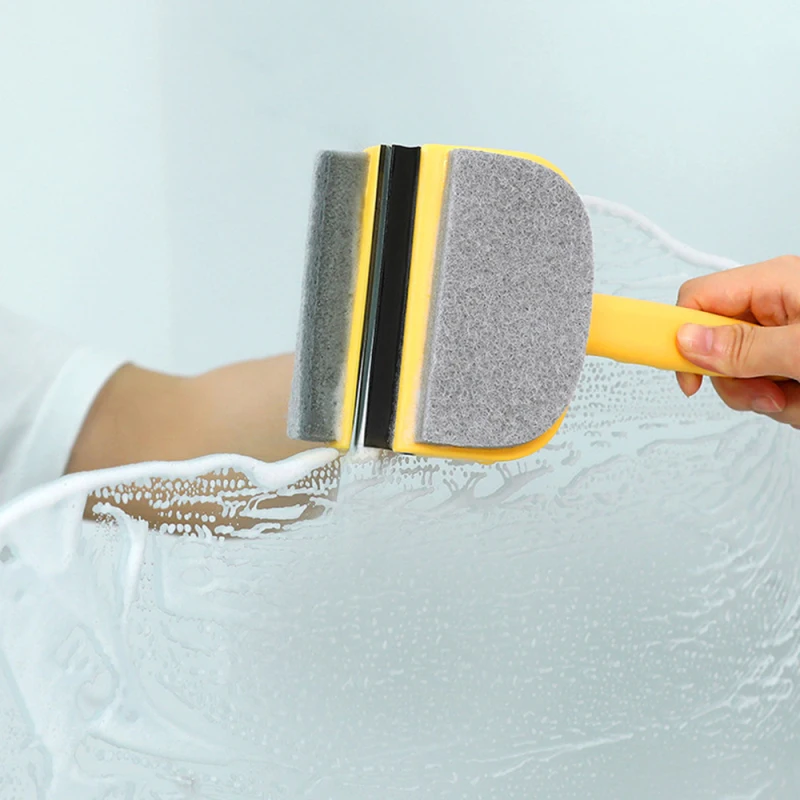 Soft Rubber Glass Wiper Scraper Double-sided Shower Squeegee Cleaner Bathroom Mirror Wiper Scraper Glass Cleaning Tool Brush
Soft Rubber Glass Wiper Scraper Double-sided Shower Squeegee Cleaner Bathroom Mirror Wiper Scraper Glass Cleaning Tool Brush