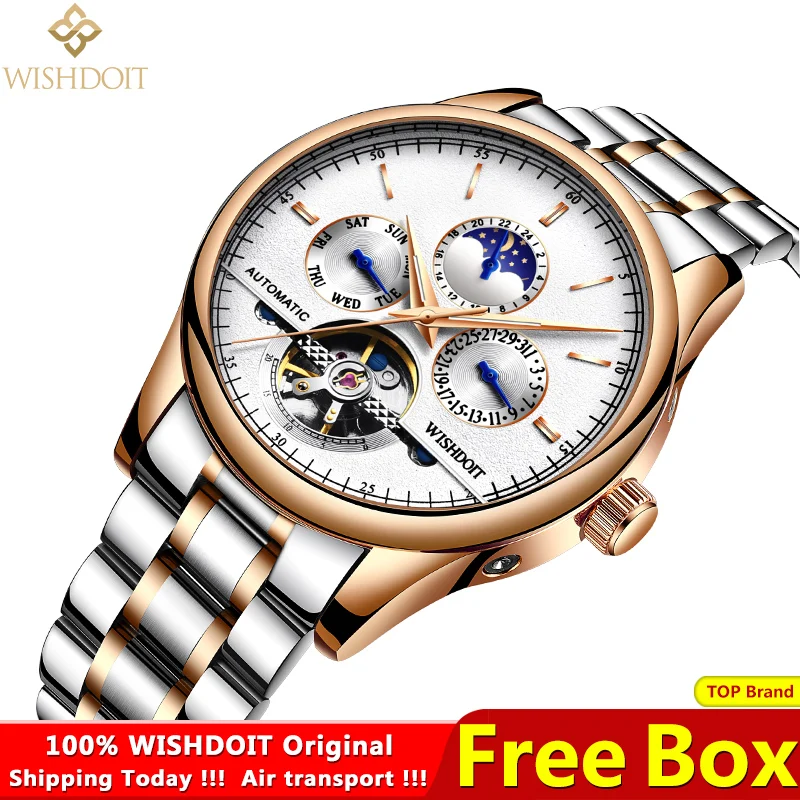WISHDOIT Men's Mechanical Watch Fashion Luxury Automatic Watch Top Luxury Men's Watch Waterproof Perpetual Calendar Men's Mechan
WISHDOIT Men's Mechanical Watch Fashion Luxury Automatic Watch Top Luxury Men's Watch Waterproof Perpetual Calendar Men's Mechan