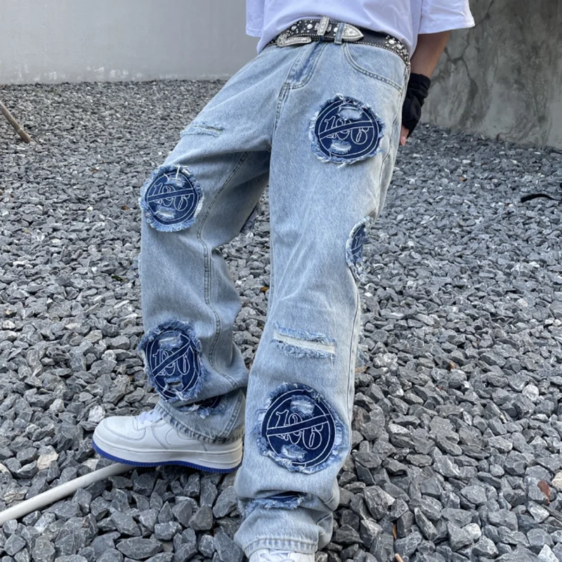 Hole Letter Ripped Washed Straight Streetwear Couple Denim Trousers Distressed Harajuku Vibe Style Oversized Jeans Pants
Hole Letter Ripped Washed Straight Streetwear Couple Denim Trousers Distressed Harajuku Vibe Style Oversized Jeans Pants
