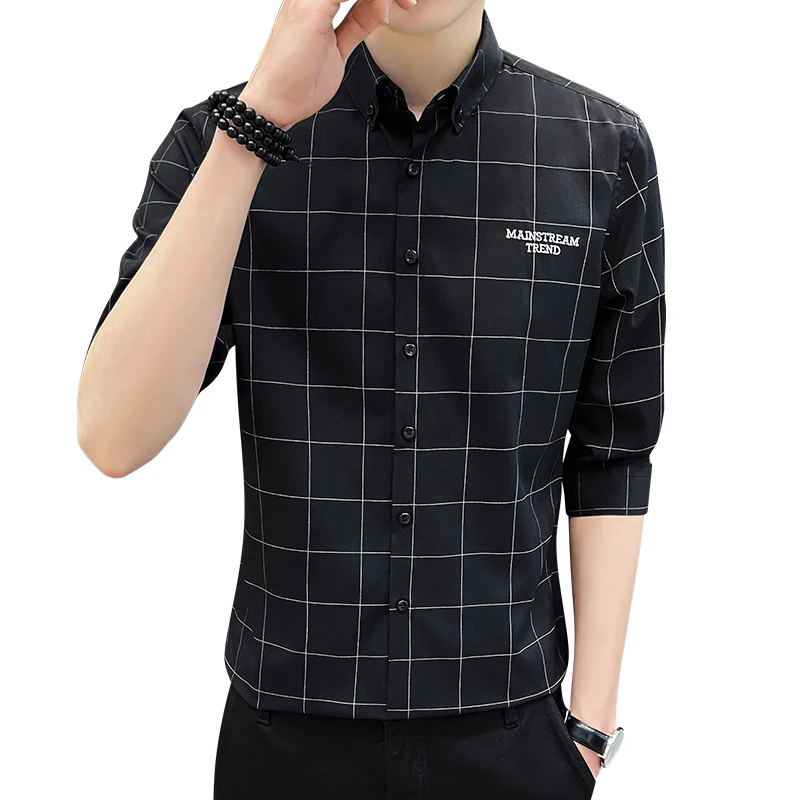2022 Fashion Men Shirts Tops Men Clothes Plaid Shirts 3/4 Sleeve Summer Thin Korean Slim Fit Youth Handsome Shirts
2022 Fashion Men Shirts Tops Men Clothes Plaid Shirts 3/4 Sleeve Summer Thin Korean Slim Fit Youth Handsome Shirts