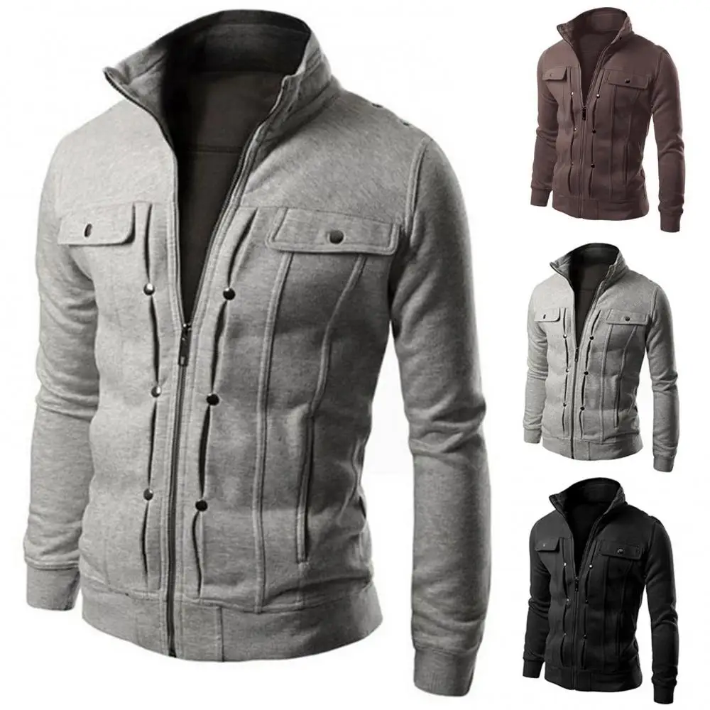 Plus Size S-4XL Jacket Mens New Solid Color Stand Collar Long Sleeve Zip Pocket Slim Jacket Coat Outerwear Sporting Coat Jacket
Plus Size S-4XL Jacket Mens New Solid Color Stand Collar Long Sleeve Zip Pocket Slim Jacket Coat Outerwear Sporting Coat Jacket