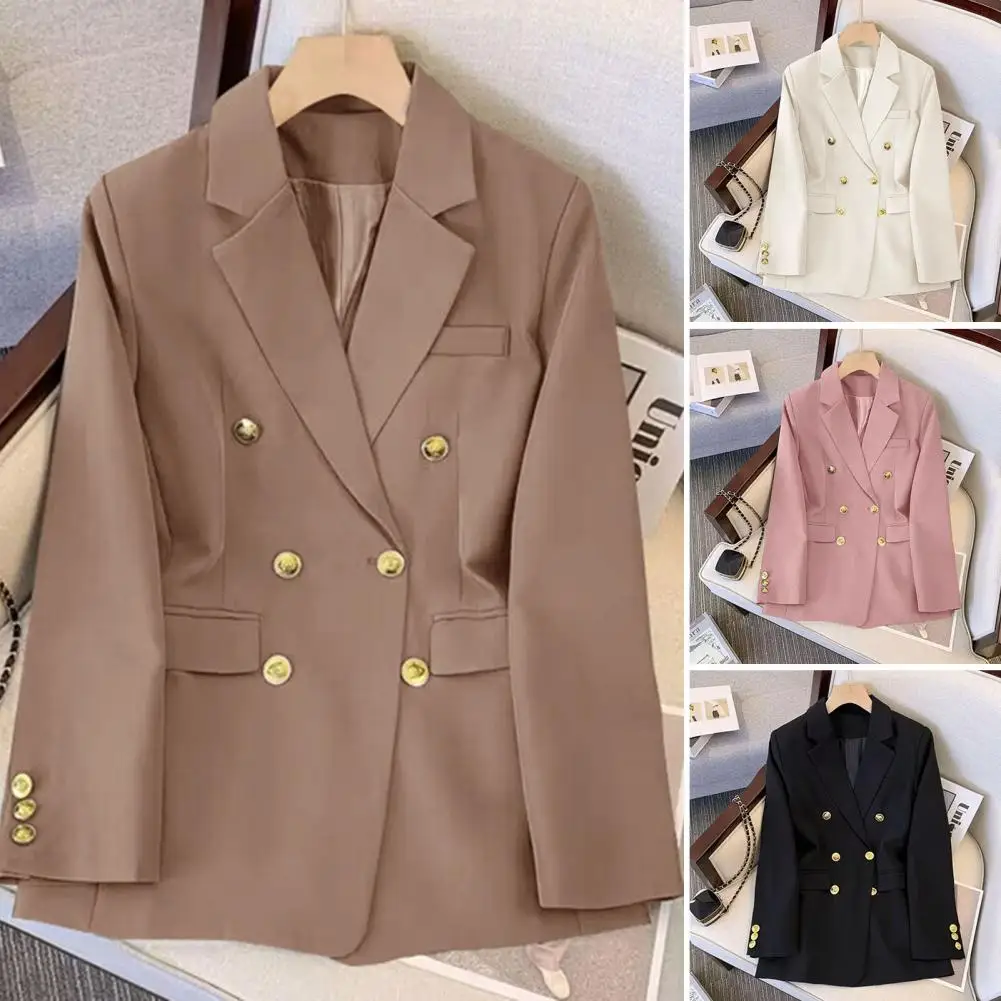 Lady Suit Coat Chic Women's Double Breasted Elegant Ol Style Loose Fit Lapel Collar Pockets For Formal Business Attire
Lady Suit Coat Chic Women's Double Breasted Elegant Ol Style Loose Fit Lapel Collar Pockets For Formal Business Attire