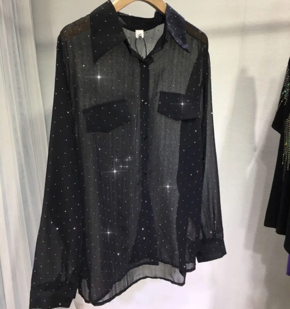 Streetwear 2023 Summer Hot Diamond Shirt Women's Light and Thin Perspective Long Sleeve Top Ladies Versatile Sunscreen Shirt
Streetwear 2023 Summer Hot Diamond Shirt Women's Light and Thin Perspective Long Sleeve Top Ladies Versatile Sunscreen Shirt