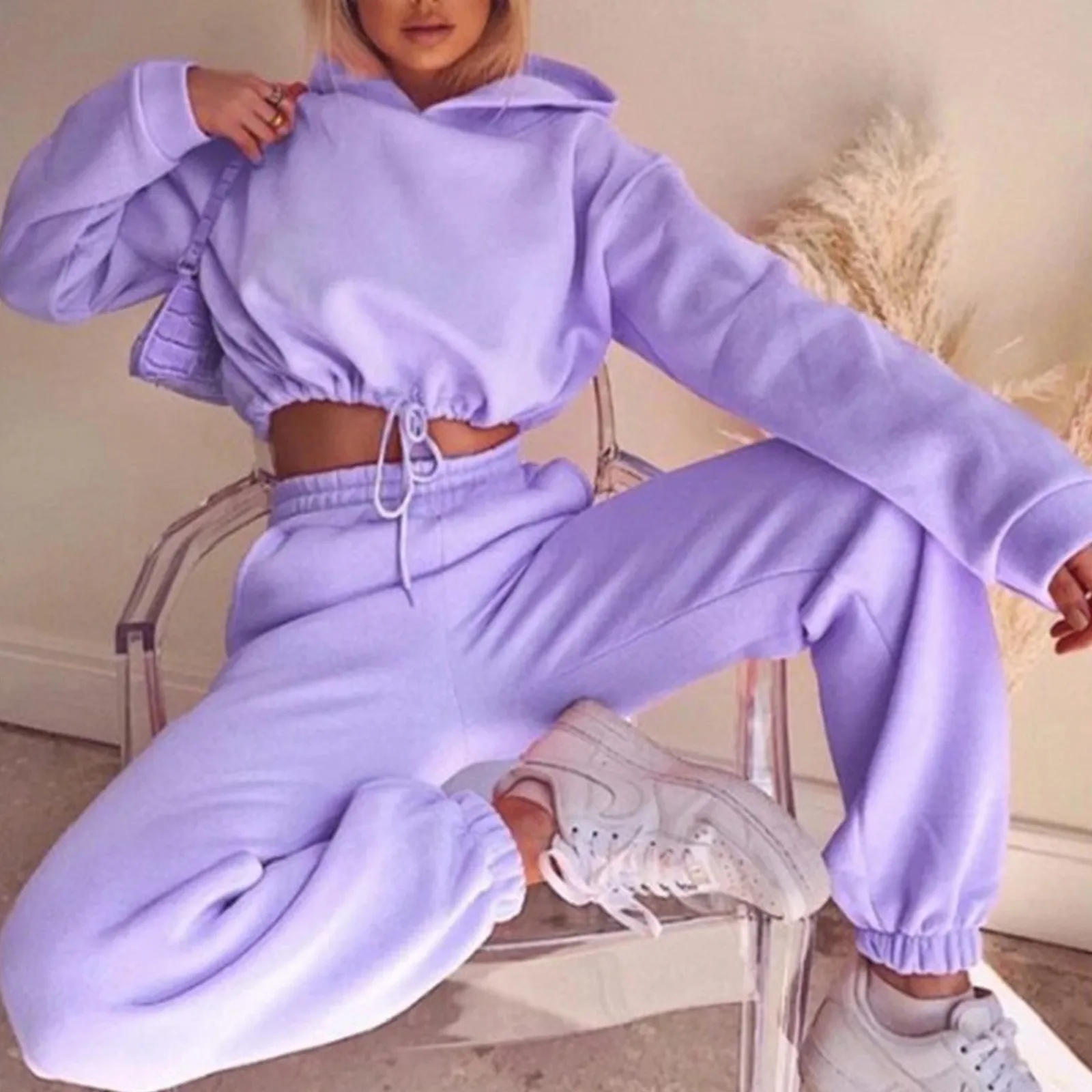 Women Sports 2 Pieces Set Sweatshirts Pullover Hoodies Pants Suit Home Sweatpants suits Solid Casual Tracksuit Trousers Outfits
Women Sports 2 Pieces Set Sweatshirts Pullover Hoodies Pants Suit Home Sweatpants suits Solid Casual Tracksuit Trousers Outfits