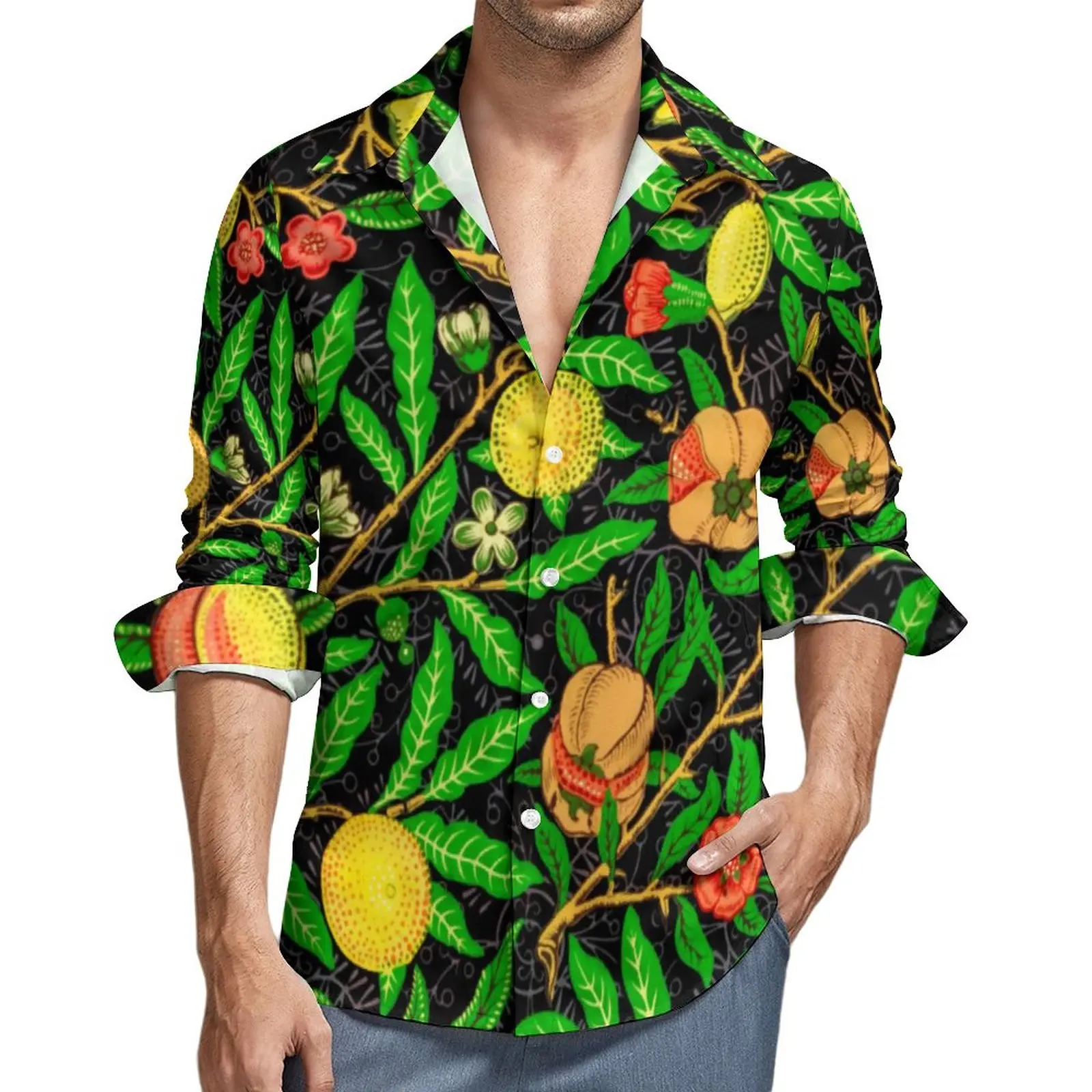 Tropical Fruit Shirt Autumn Green Leaves Print Casual Shirts Male Fashion Blouses Long Sleeve Design Funny Clothes Plus Size
Tropical Fruit Shirt Autumn Green Leaves Print Casual Shirts Male Fashion Blouses Long Sleeve Design Funny Clothes Plus Size