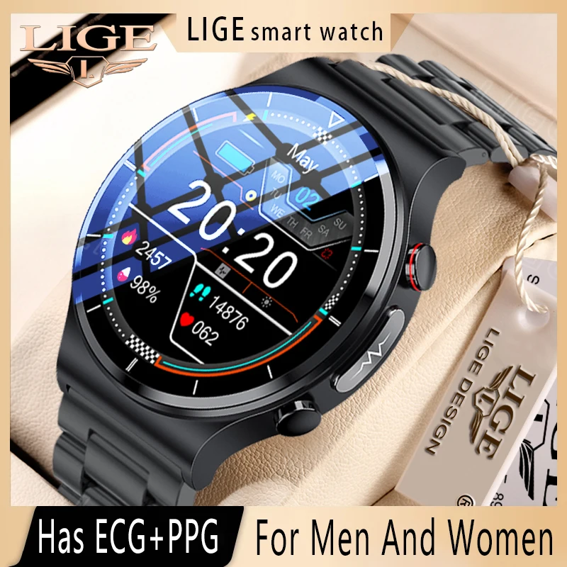 LIGE Men Smart Watch Has ECG+PPG Body Temperature Blood Pressure Heart Rate Waterproof Wireless Charger Smartwatch 360*360 HD
LIGE Men Smart Watch Has ECG+PPG Body Temperature Blood Pressure Heart Rate Waterproof Wireless Charger Smartwatch 360*360 HD
