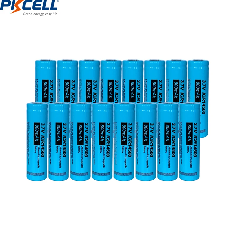 16PC PKCELL14500 lithium AA Rechargeable Battery ICR14500 800Mah Battery 3.7V Li ion Batteries For LED Flashlight
16PC PKCELL14500 lithium AA Rechargeable Battery ICR14500 800Mah Battery 3.7V Li ion Batteries For LED Flashlight