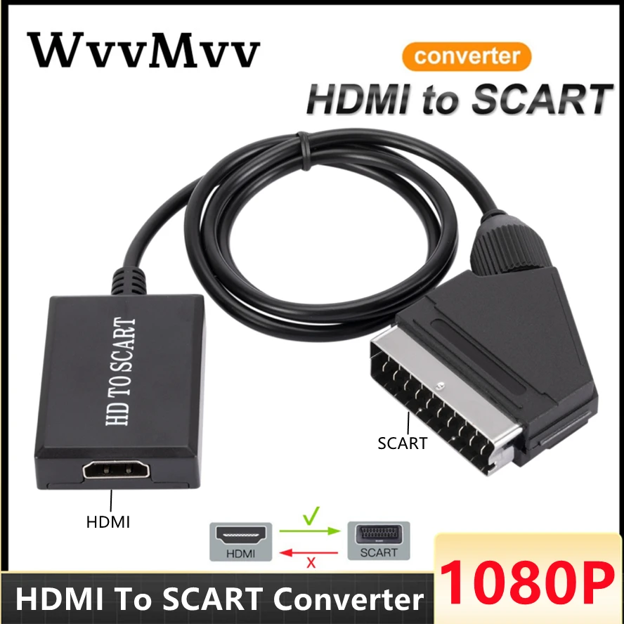 HDMI-compatible to SCART 1080P Video Audio Upscale Converter Adapter for HD TV DVD for Sky Box STB Plug and Play DC Cable
HDMI-compatible to SCART 1080P Video Audio Upscale Converter Adapter for HD TV DVD for Sky Box STB Plug and Play DC Cable