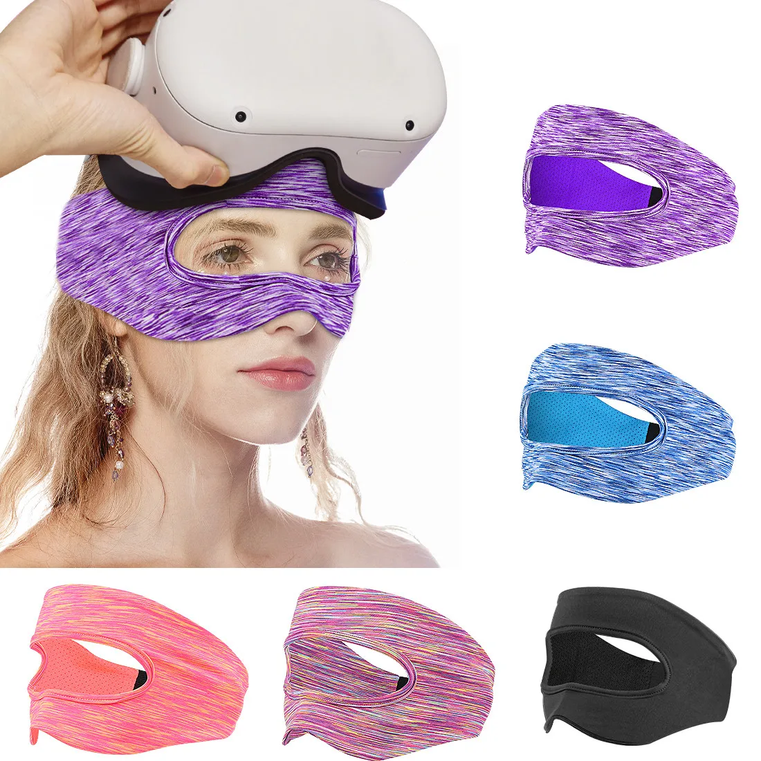 

Adjustable Sizes Eye Mask Cover Breathable Sweat Band Padding with Virtual Reality Headsets For Oculus Quest 2 1 VR Accessories