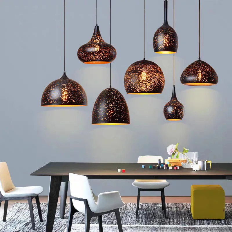 

Mooskolin Loft Pendant Lights Industrial Black Hanging Lamp for Living Room Cafe Kitchen E27 Led Suspension Luminaire Home Decor