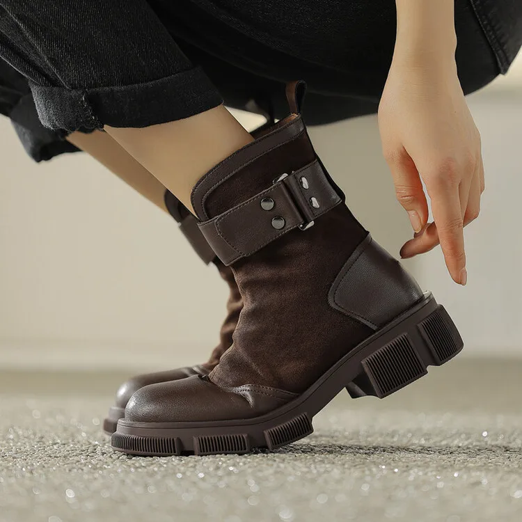 2023 Brown Suede Women Autumn Ridng Boots Platform Short Knight Botas Side Zipper Buckle Strap Lady Motorcycle Botines Femmes
2023 Brown Suede Women Autumn Ridng Boots Platform Short Knight Botas Side Zipper Buckle Strap Lady Motorcycle Botines Femmes