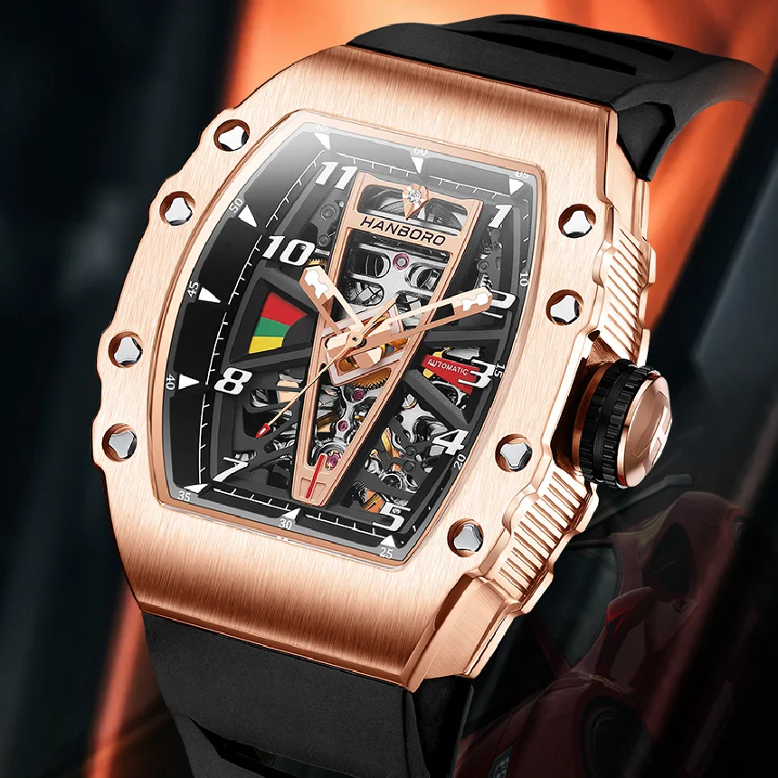 HANBORO brand Mens watch Automatic Mechanical watch Fashion personality Man watches Luxury watch luminous Watch reloj hombre
HANBORO brand Mens watch Automatic Mechanical watch Fashion personality Man watches Luxury watch luminous Watch reloj hombre