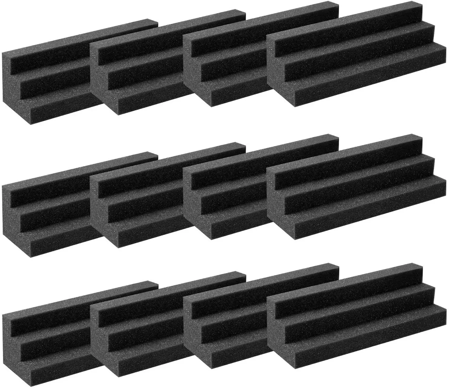 12PCS 3 X 3 X12 Inch Bass Traps Panels Sound Proofing Studio Foam Padding Bass Trap Studio Corner Wall In Studios or Home
12PCS 3 X 3 X12 Inch Bass Traps Panels Sound Proofing Studio Foam Padding Bass Trap Studio Corner Wall In Studios or Home