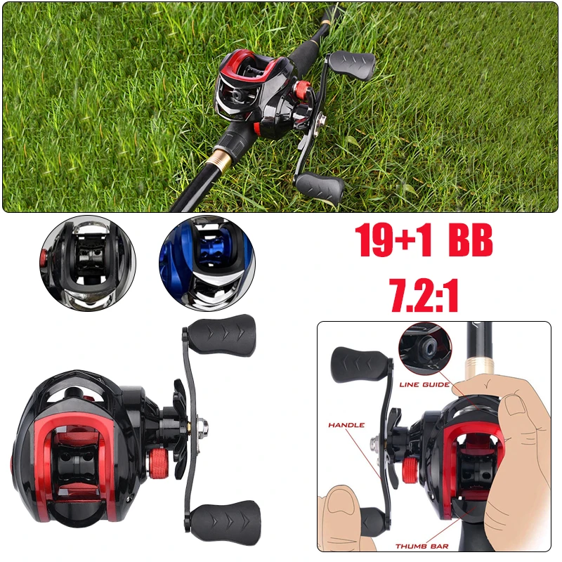 Fishing Reel 19 +1BB Baitcasting 7.2:1 Left/Right Hand Front Drag Spinning Casting 
Fishing Reel 19 +1BB Baitcasting 7.2:1 Left/Right Hand Front Drag Spinning Casting