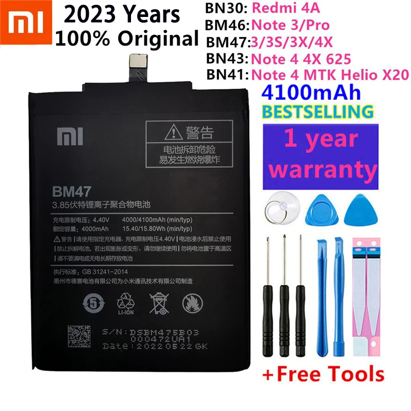 Original XiaoMi Phone Battery For Xiaomi Redmi Hongmi 3 3S 3X 4X 4A Note 3 pro 4 4X High Quality Replacement Batteries +Tools
Original XiaoMi Phone Battery For Xiaomi Redmi Hongmi 3 3S 3X 4X 4A Note 3 pro 4 4X High Quality Replacement Batteries +Tools