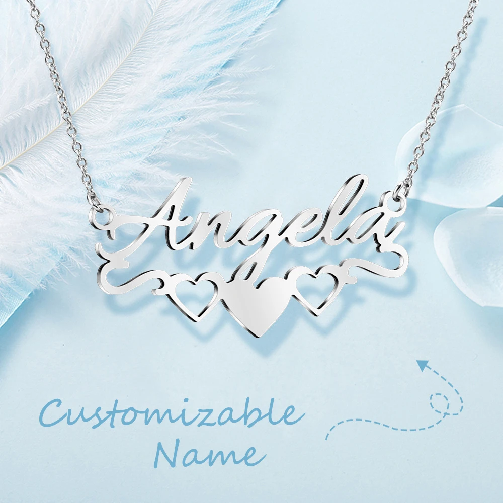 NOKMIT Custom Name Necklace Stainless Steel Gold Plated Personalized Heart Name Necklace For Women Custom Letter Jewelry Gift
NOKMIT Custom Name Necklace Stainless Steel Gold Plated Personalized Heart Name Necklace For Women Custom Letter Jewelry Gift