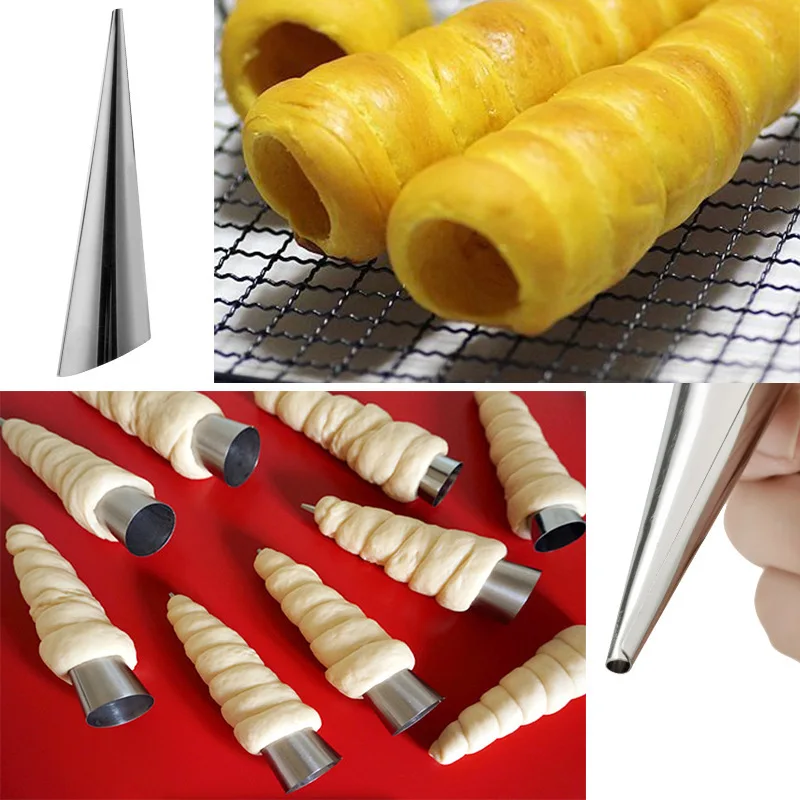 DIY Stainless Steel Baking Mould Danish Big Spiral Croissants Baking Accessories Croissant Spiral Conical Tube
DIY Stainless Steel Baking Mould Danish Big Spiral Croissants Baking Accessories Croissant Spiral Conical Tube