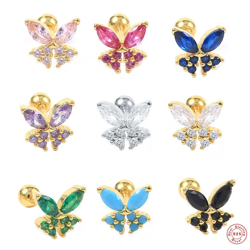 S925 Silver Single Butterfly-Shaped Screw Ear Bone Stud Creative Trendy Piercing Jewelry Earrings
S925 Silver Single Butterfly-Shaped Screw Ear Bone Stud Creative Trendy Piercing Jewelry Earrings