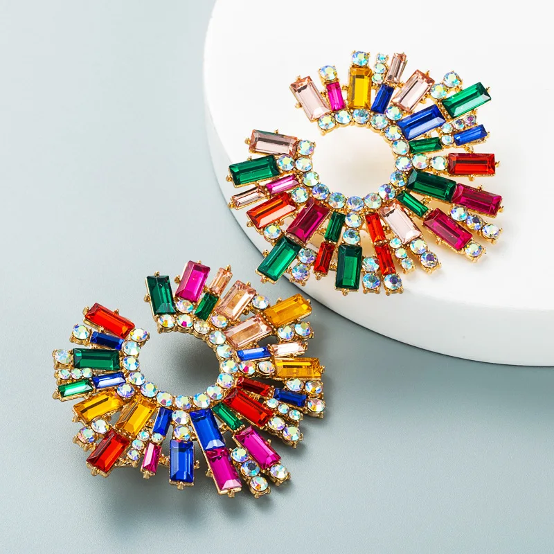 Sunflower Earrings Alloy Inlaid Colorful Rhinestone Earrings Female Super Flash Dinner Earrings Sunflower Earrings
Sunflower Earrings Alloy Inlaid Colorful Rhinestone Earrings Female Super Flash Dinner Earrings Sunflower Earrings