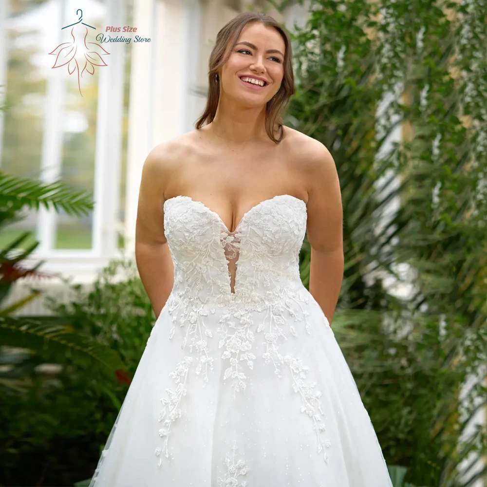 Pastrol Wedding Dresses Plus Size Sweetheart Neck Bride Gowns Applique Back Lace up Sweep Train A-Line Tulle Vestidos De Novia
Pastrol Wedding Dresses Plus Size Sweetheart Neck Bride Gowns Applique Back Lace up Sweep Train A-Line Tulle Vestidos De Novia