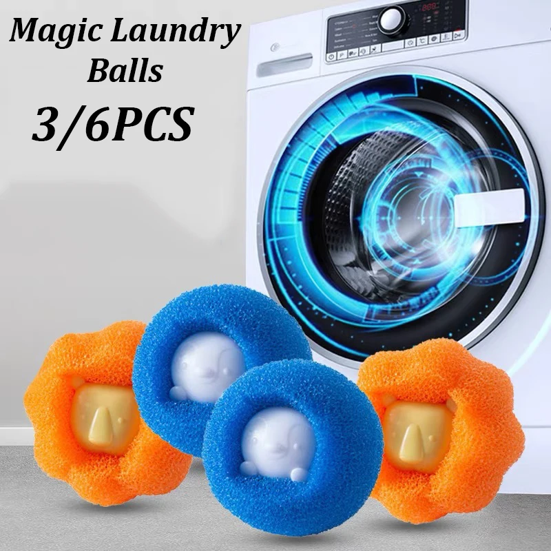 3/6 PCS Magic Laundry Balls Washing Machine Cleaning Balls Hair Removal Catcher Dirty Lint Fiber Collector Anti Winding Sponge
3/6 PCS Magic Laundry Balls Washing Machine Cleaning Balls Hair Removal Catcher Dirty Lint Fiber Collector Anti Winding Sponge