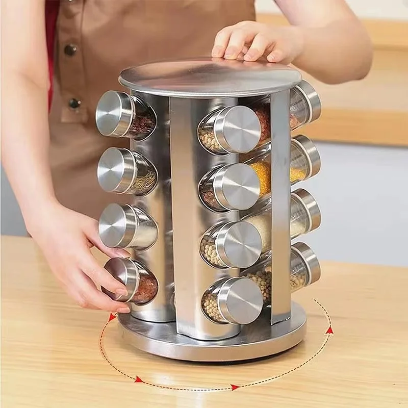 Kitchen Supplies Rotary Seasoning Rack, Household Can, Stainless Iron Spice Storage Box Set
Kitchen Supplies Rotary Seasoning Rack, Household Can, Stainless Iron Spice Storage Box Set
