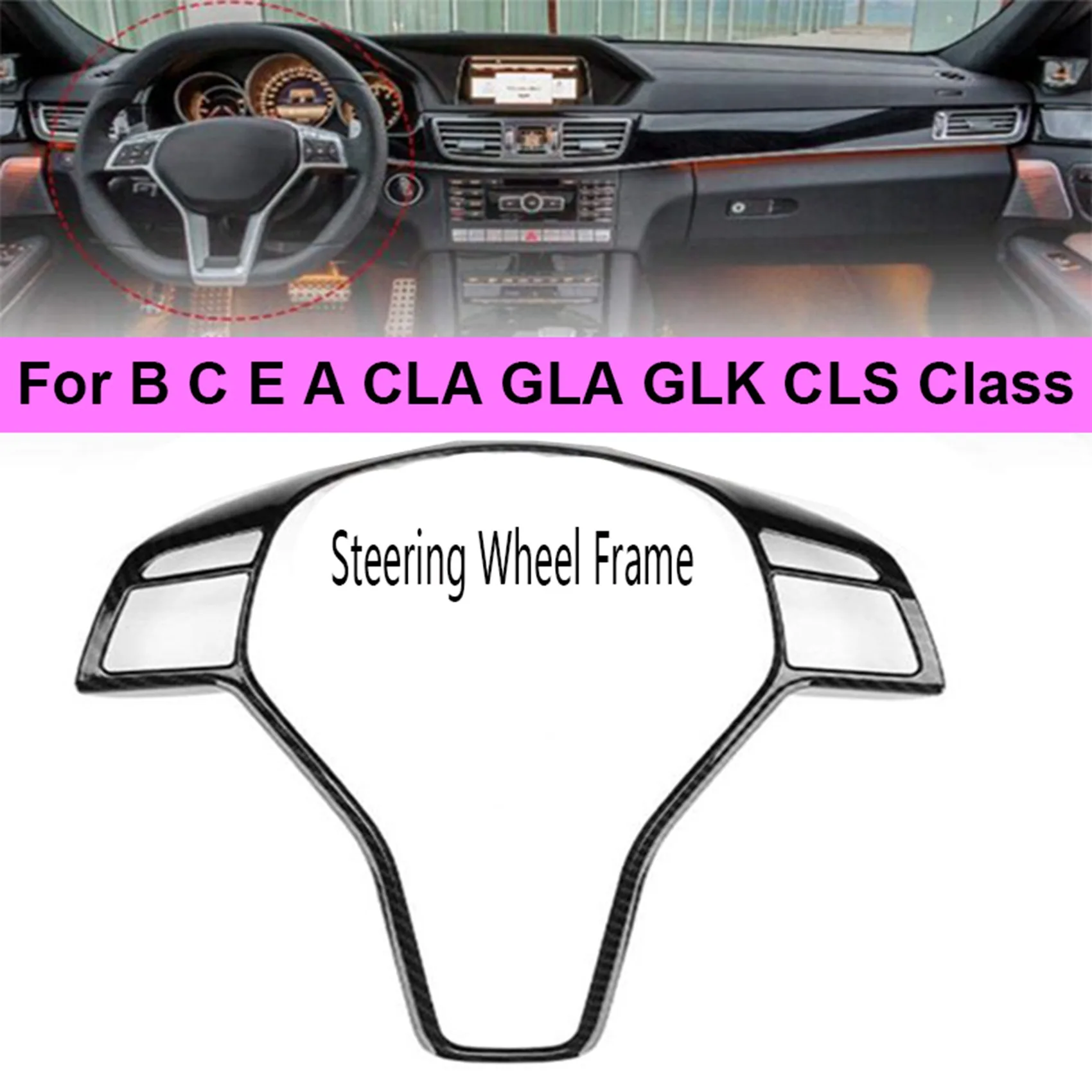 Автомобильная черная рамка рулевого колеса, отделка крышки для Mercedes Benz B C E A CLA GLA GLK CLS Class
Автомобильная черная рамка рулевого колеса, отделка крышки для Mercedes Benz B C E A CLA GLA GLK CLS Class