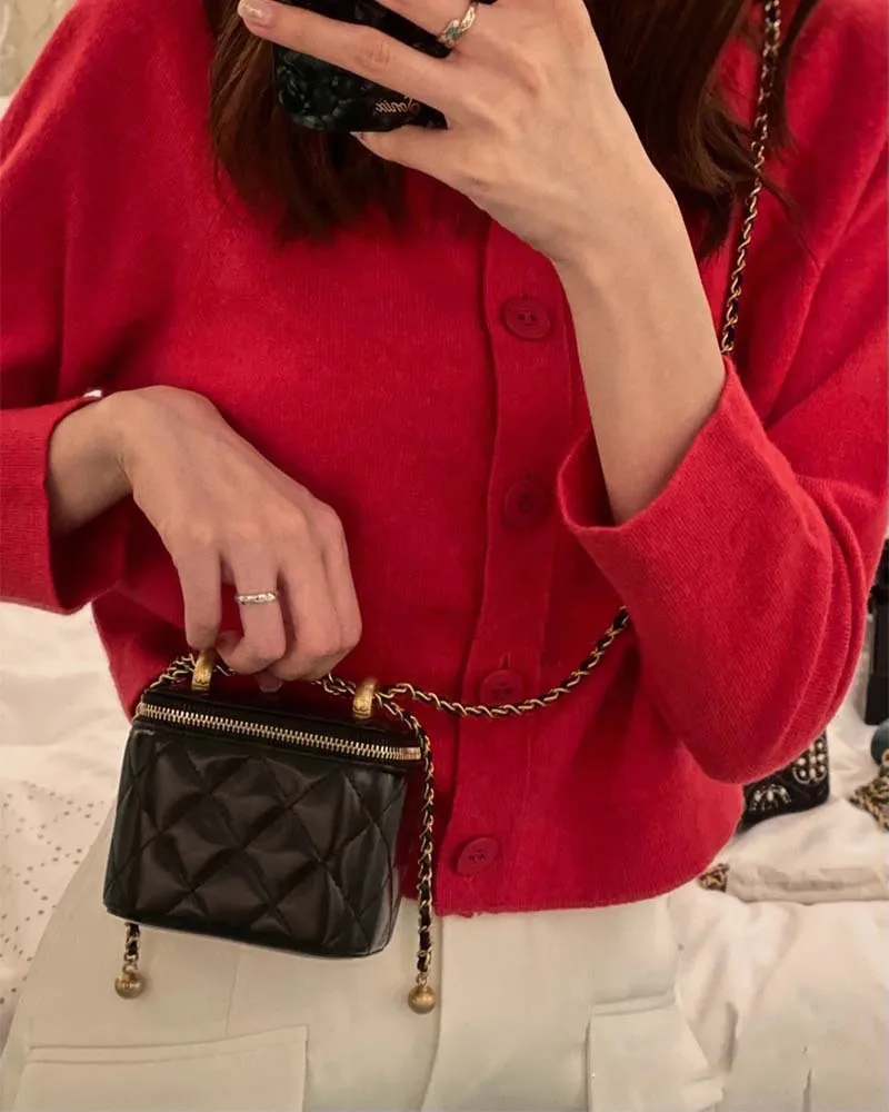 Женская сумка-мессенджер с ромбовидной вышивкой на цепочке | Багаж и сумки