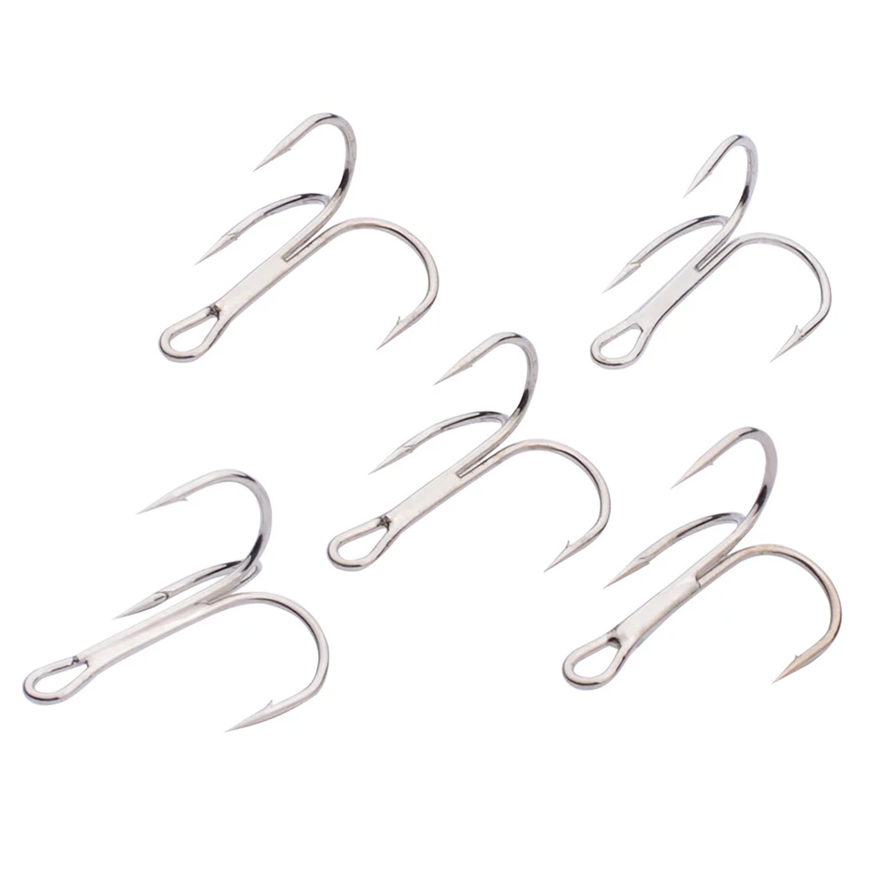 

50pcs Fishing Treble Hook Sharp Triple Hooks Stainless Steel Fishhook 2/4/6/8/10 Pesca Iscas Carp Bass Fish Tackle Tool Hot Sale