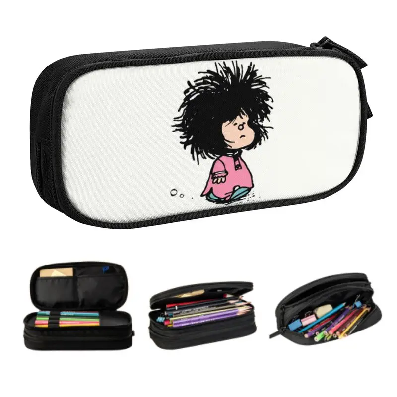 Humor Manga Mafalda Pencil Case for Boys Gilrs Large Capacity Quino Argentina Cartoon Pen Box Bag School Accessories
Humor Manga Mafalda Pencil Case for Boys Gilrs Large Capacity Quino Argentina Cartoon Pen Box Bag School Accessories