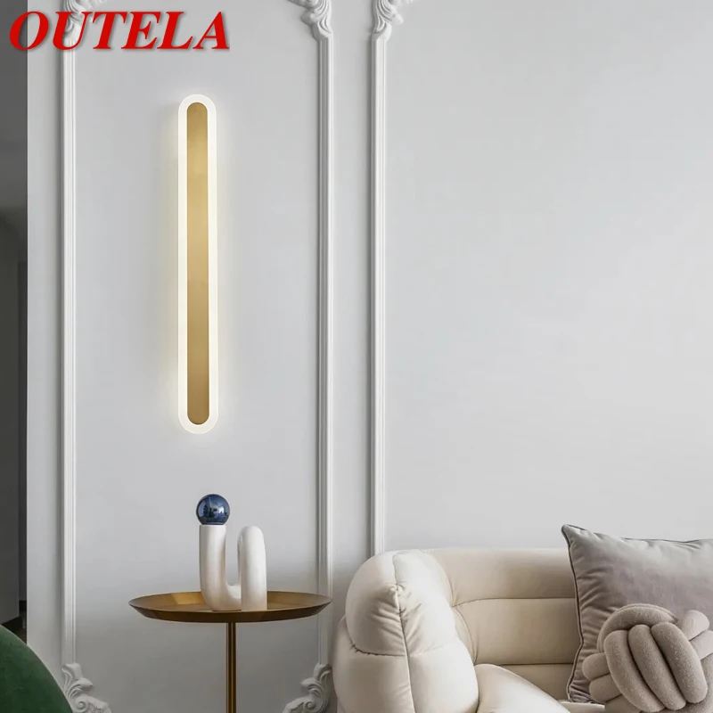 OUTELA Modern Brass Wall Lamp Gold LED 3 Colors Creative Long Sconce Light for Home Living Bed Room Corridor Decor
OUTELA Modern Brass Wall Lamp Gold LED 3 Colors Creative Long Sconce Light for Home Living Bed Room Corridor Decor
