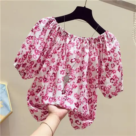 Women 2022 Summer Fashion Loose Chiffon Blouses Female Casual Slash Neck Shirts Ladies Short Sleeve Printed Tops Shirts P21
Women 2022 Summer Fashion Loose Chiffon Blouses Female Casual Slash Neck Shirts Ladies Short Sleeve Printed Tops Shirts P21
