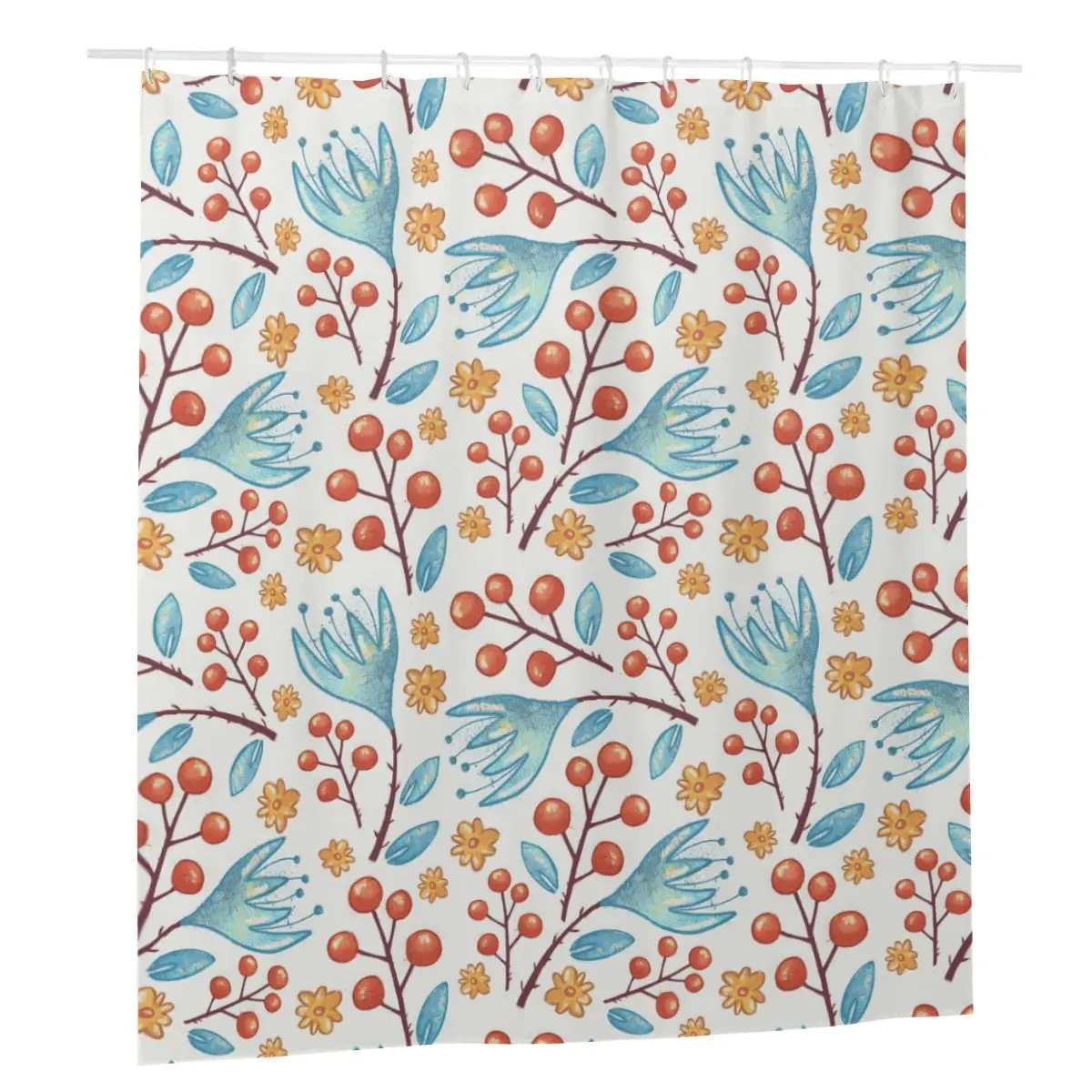 Floral Turquoise Bath Shower Curtains Bohemian Boho Fruit Bathing Screen Curtain with Hook set
Floral Turquoise Bath Shower Curtains Bohemian Boho Fruit Bathing Screen Curtain with Hook set
