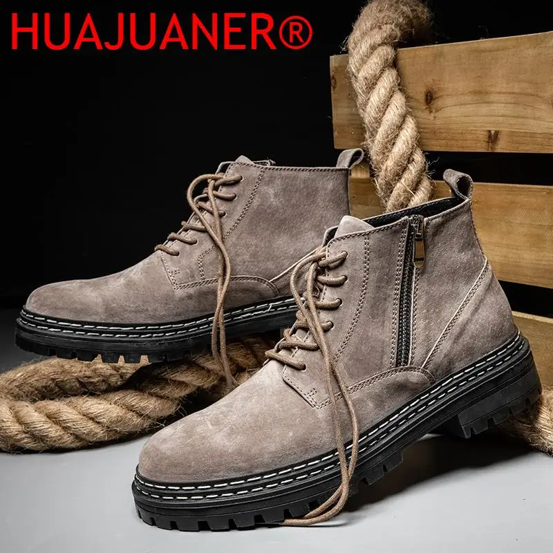 Fashion Cow Leather Suede Men Shoes Autumn Winter Casual Ankle Boots Outdoor Warm Snow Boots Lace-Up Zip Shoes Motorcycle Boots
Fashion Cow Leather Suede Men Shoes Autumn Winter Casual Ankle Boots Outdoor Warm Snow Boots Lace-Up Zip Shoes Motorcycle Boots