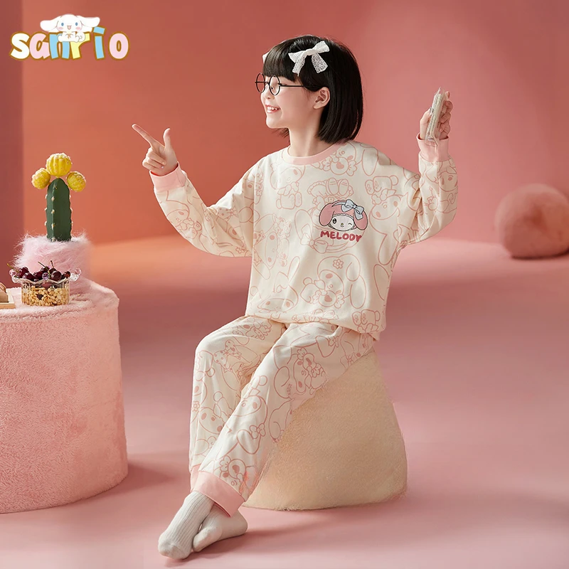 Cartoon Sanrio Hello Kitty Fall Children's Pajamas Kawaii Girls Anime Cinnamoroll PomPomPurin Long-sleeved Pajamas Homewear Set
Cartoon Sanrio Hello Kitty Fall Children's Pajamas Kawaii Girls Anime Cinnamoroll PomPomPurin Long-sleeved Pajamas Homewear Set