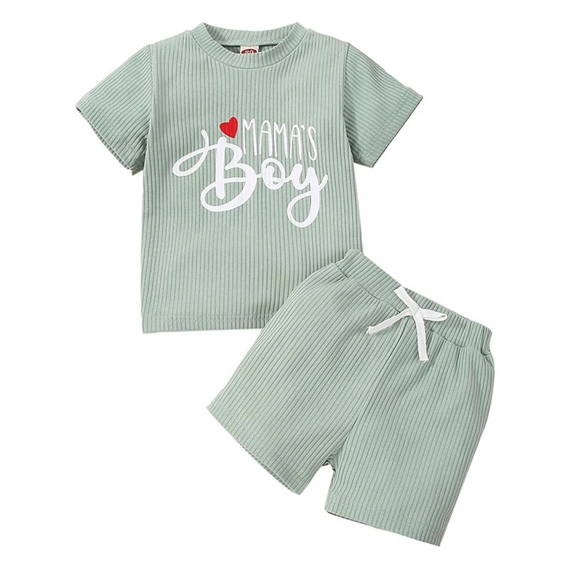 Summer 6-24M Baby Boys Clothes Set Toddler Infant Ribbed Letter Heart Print Short Sleeve Crew Neck Tops + High Waist Shorts Sets
Summer 6-24M Baby Boys Clothes Set Toddler Infant Ribbed Letter Heart Print Short Sleeve Crew Neck Tops + High Waist Shorts Sets