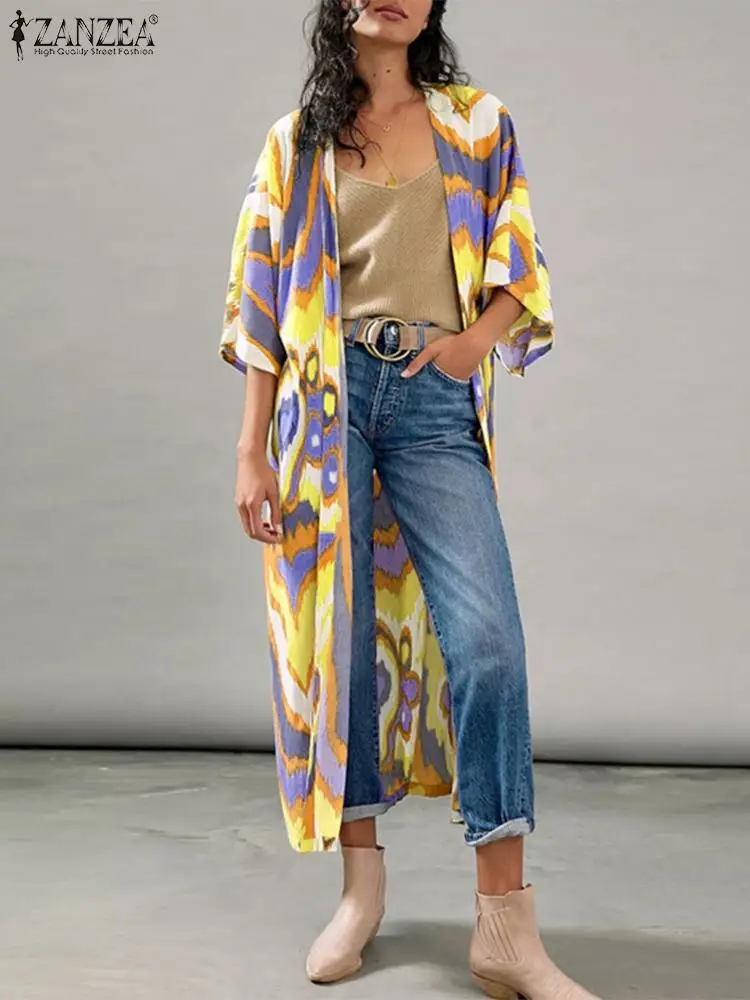 2022 Summer Holiday Long Kimonos Women Casual Open Front Tops ZANZEA Bohemian Printed Baggy Cardigans Chic Beach Blouse Oversize
2022 Summer Holiday Long Kimonos Women Casual Open Front Tops ZANZEA Bohemian Printed Baggy Cardigans Chic Beach Blouse Oversize