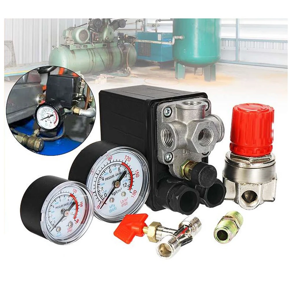 90-120PSI Pressure Regulating Valve&Pressure Gauge&Air Compressor Pressure Switch Control For Save Electric Energy
90-120PSI Pressure Regulating Valve&Pressure Gauge&Air Compressor Pressure Switch Control For Save Electric Energy