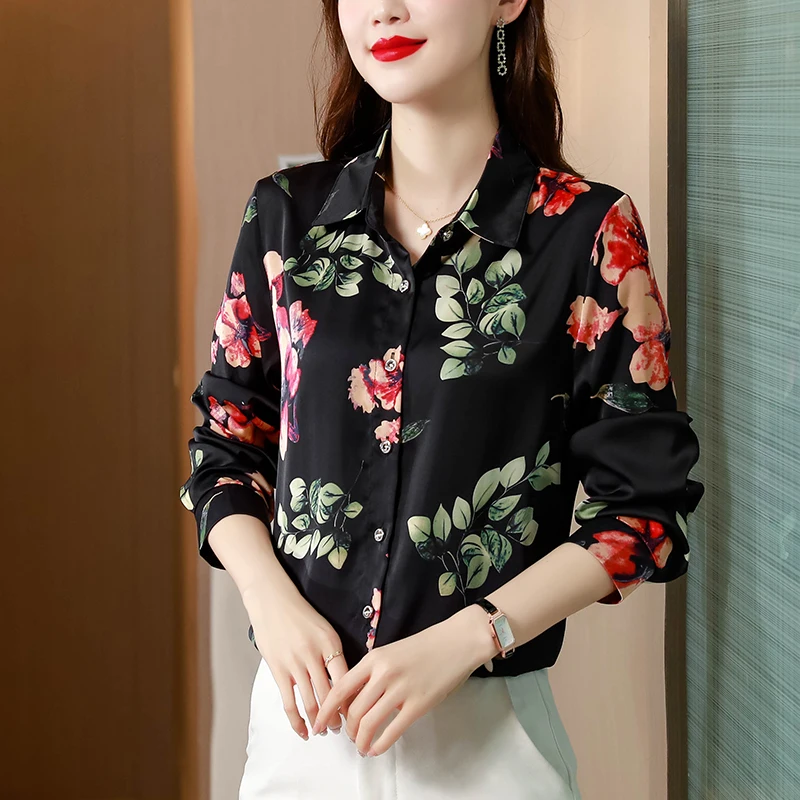 Женские блузки из поплина, новая модная рубашка-поло, повседневный Топ с длинным рукавом, Летняя женская одежда с цветочным принтом Movafag 
Женские блузки из поплина, новая модная рубашка-поло, повседневный Топ с длинным рукавом, Летняя женская одежда с цветочным принтом Movafag