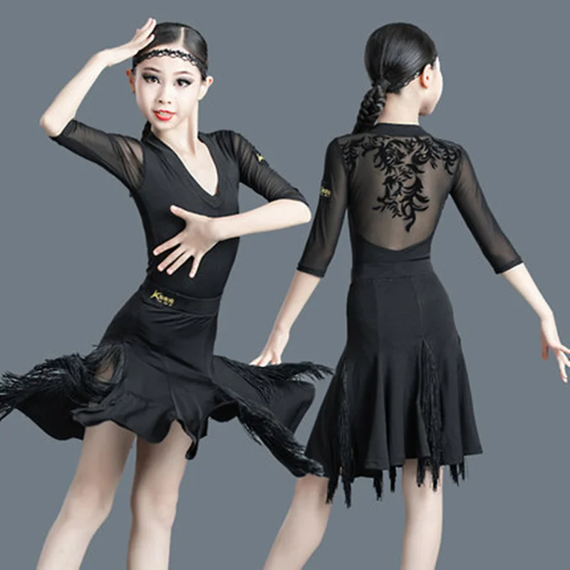 Kids New Black Children Latin Dance Dress Girls Competition Performance Costumes Girls Dress Tassel Skirt Latin Ballroom Dance
Kids New Black Children Latin Dance Dress Girls Competition Performance Costumes Girls Dress Tassel Skirt Latin Ballroom Dance