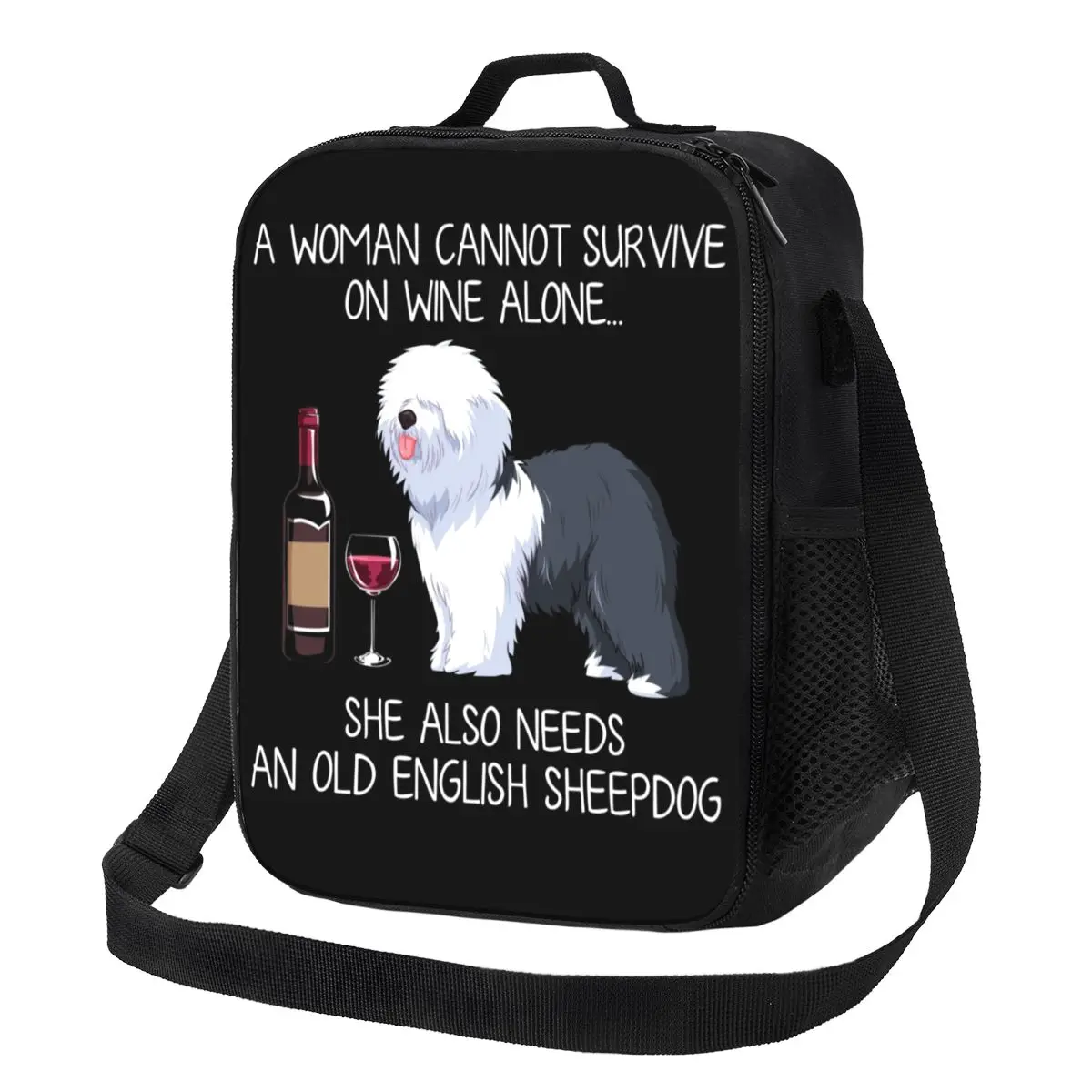 Old English Sheepdog And Wine Insulated Lunch Bag for School Office Funny Dog Animal Cooler Thermal Lunch Box Women Kids
Old English Sheepdog And Wine Insulated Lunch Bag for School Office Funny Dog Animal Cooler Thermal Lunch Box Women Kids